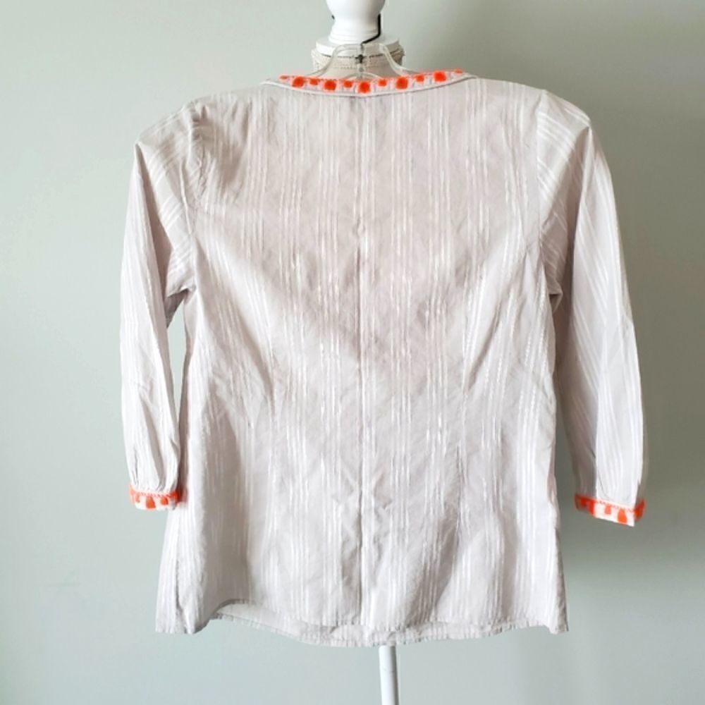 Vineyard Vines Women's Embroidered Neckline Cotton Top Size XXS - Picture 2 of 7